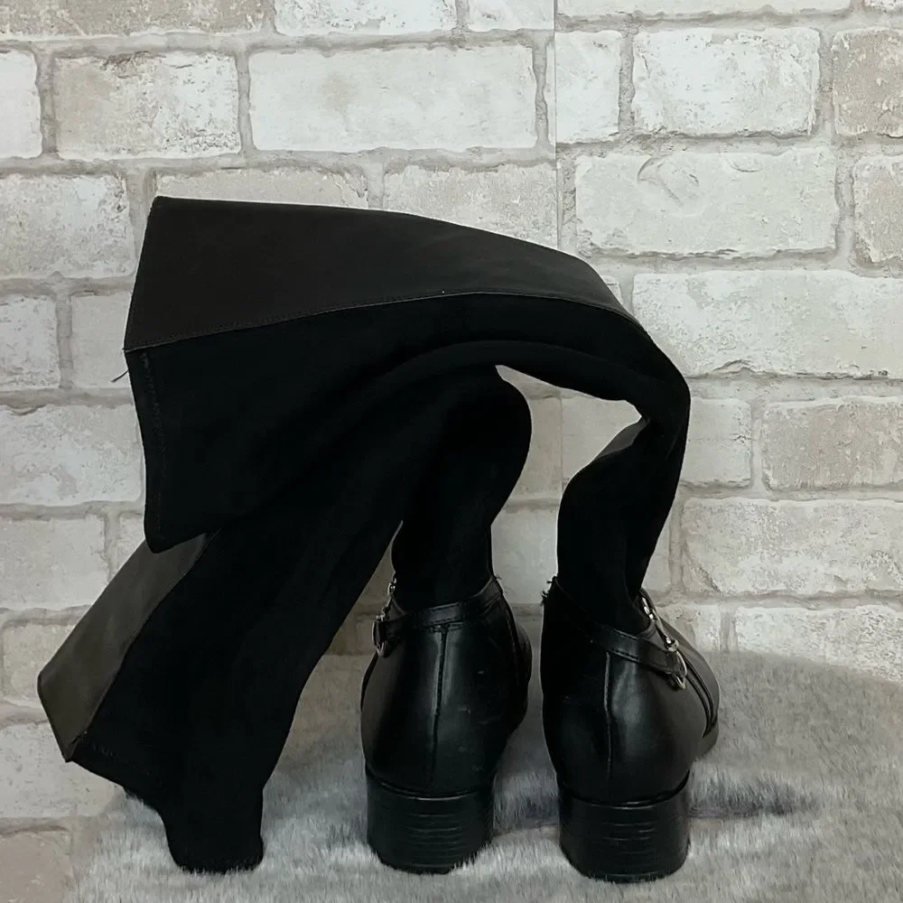 Black Knee High Riding Boots Size 5.5